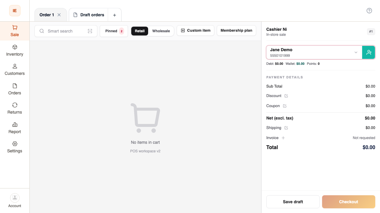 Customer attached to sale