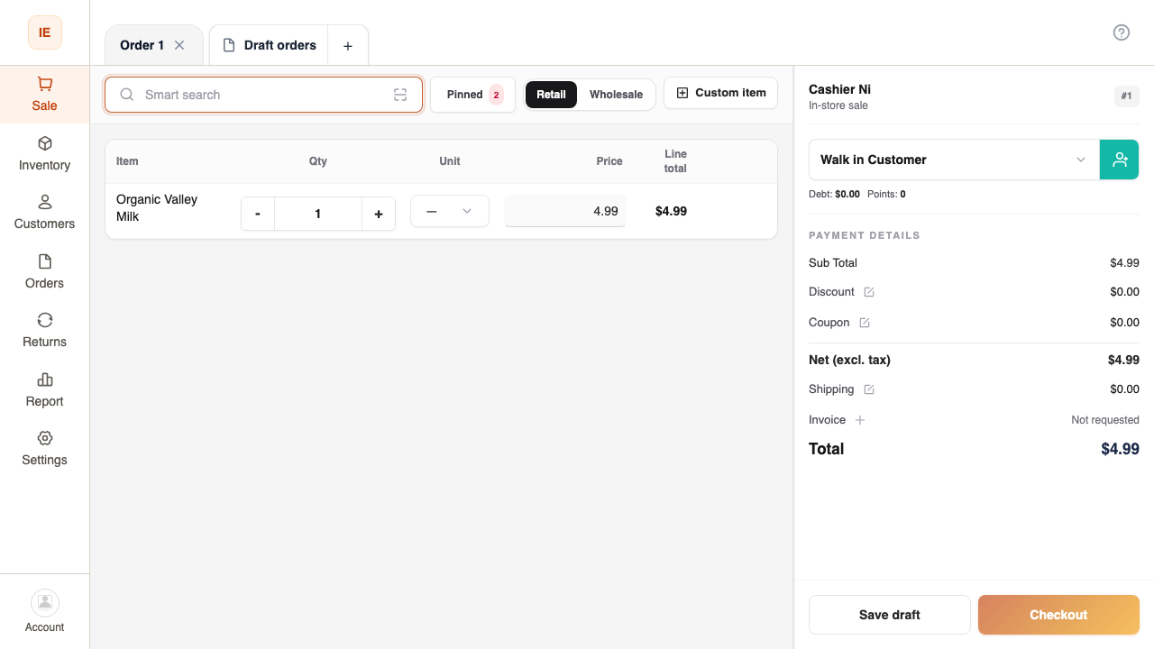 Cart with line items